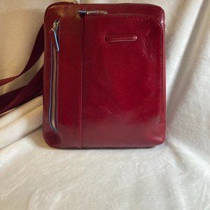 Piquadro Crossbody Bag, Red Leather, Great Condition